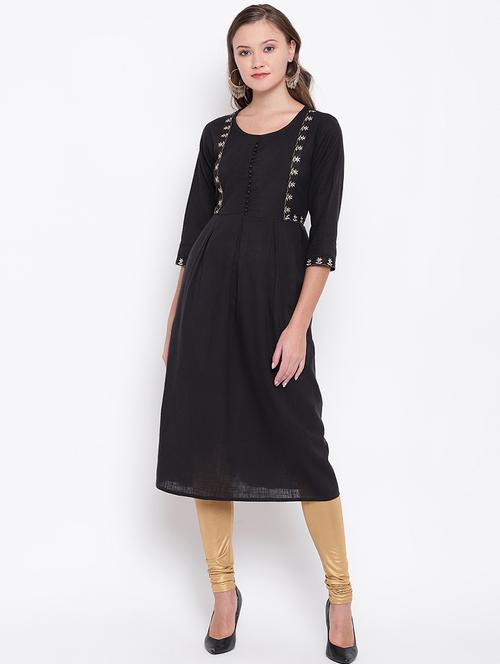 embroidered a-line kurta - 17459416 - Very Small Image - 1