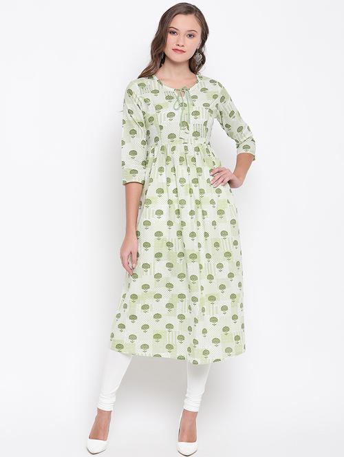 floral a line kurta - 17459420 - Very Small Image - 1