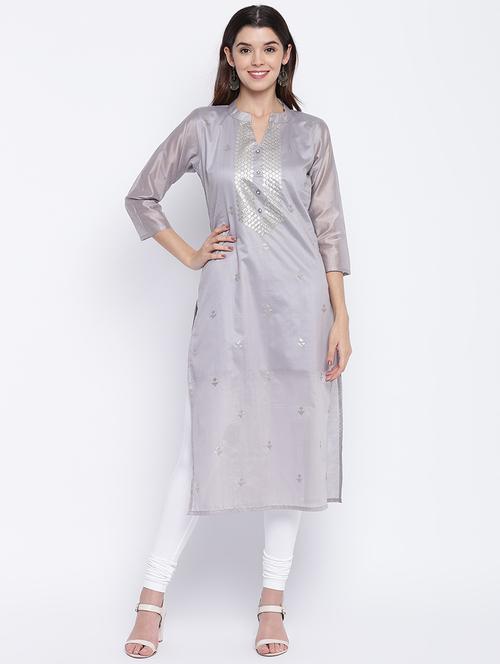 embroidered straight kurta - 17459450 - Very Small Image - 1
