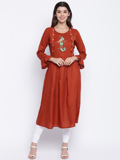 women's flared kurta - 17459452 - Very Small Image - 1