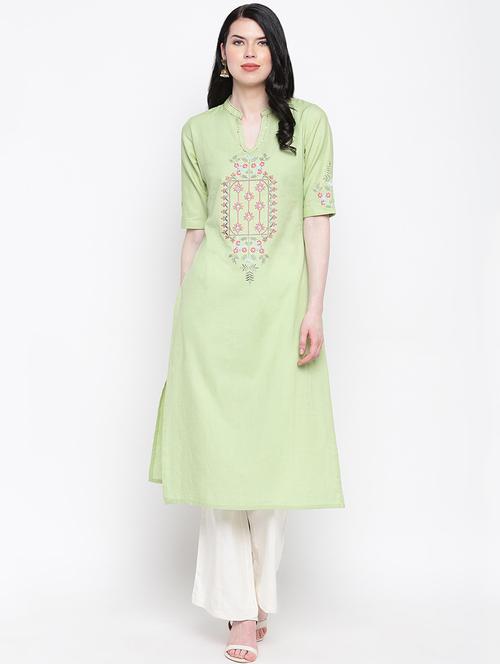 embroidered straight kurta - 17459462 - Very Small Image - 1