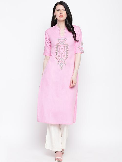 embroidered straight kurta - 17459463 - Very Small Image - 1