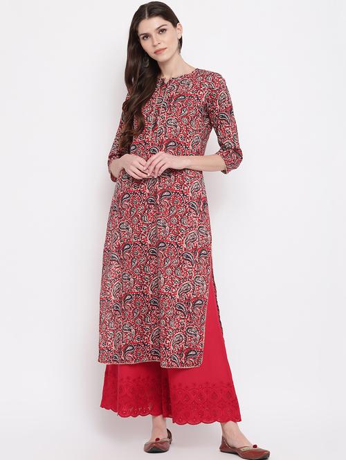 women's straight kurta - 17459517 - Very Small Image - 1