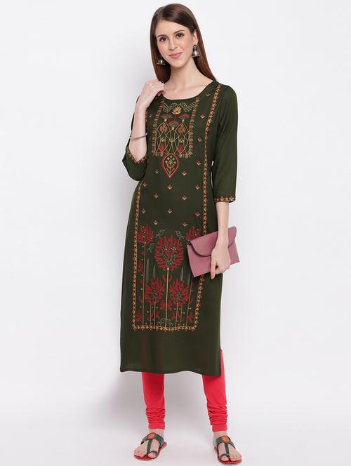 embroidered straight kurta - 17459548 - Very Small Image - 1
