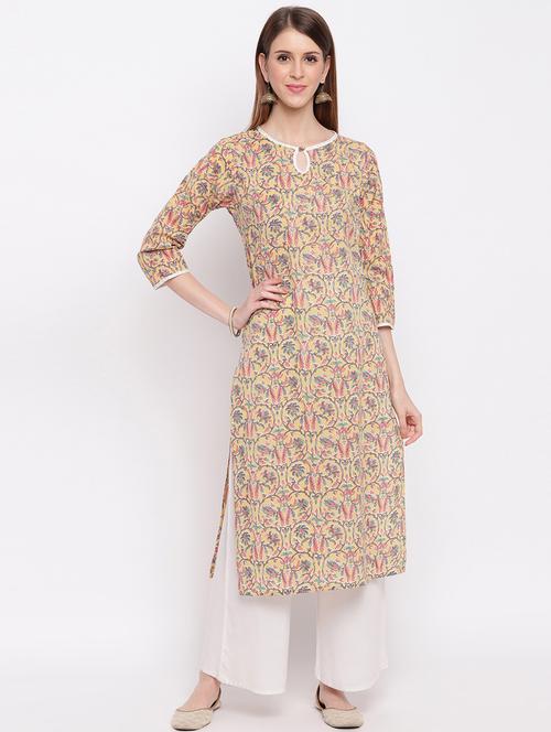 kalamkari straight kurta - 17459550 - Very Small Image - 1