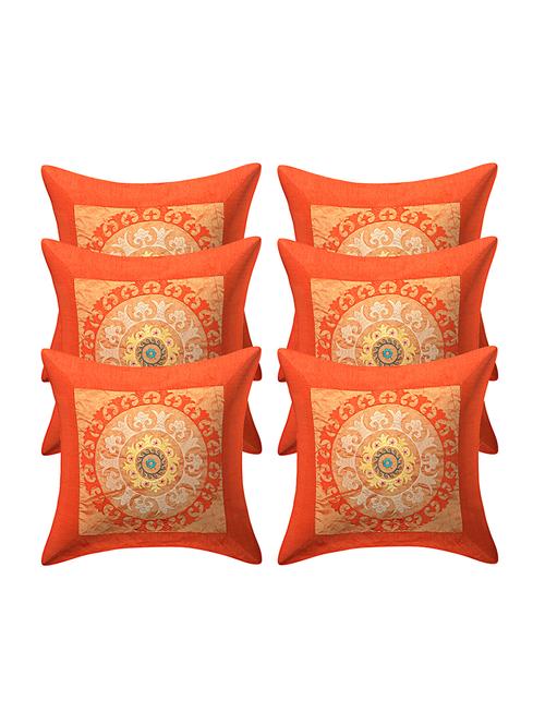 rayon embroidery assorted cushion cover (pack of 6) - 17459593 - Very Small Image - 1
