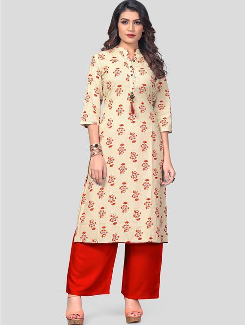 floral kurta palazzo set - 17459645 - Very Small Image - 1