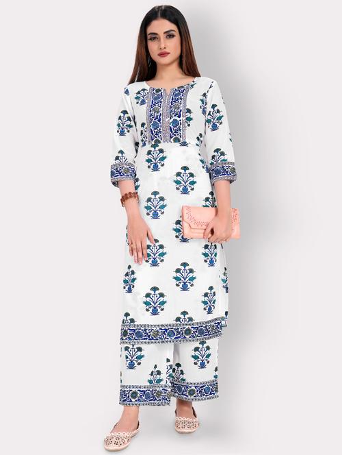 floral kurta palazzo set - 17459708 - Very Small Image - 1