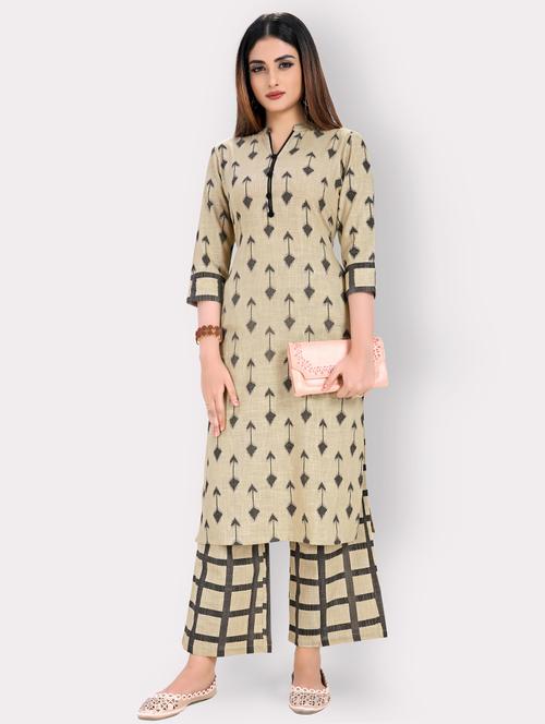 ikat kurta palazzo set - 17459709 - Very Small Image - 1
