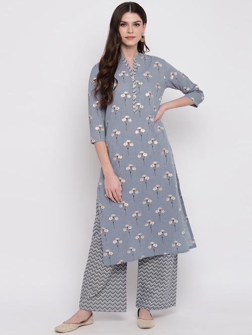 floral kurta palazzo set - 17459723 - Very Small Image - 1