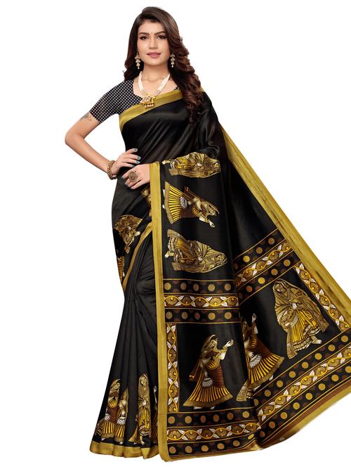 conversational printed saree with blouse - 17459844 - Very Small Image - 1
