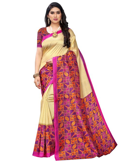 conversational printed saree with blouse - 17459853 - Very Small Image - 1