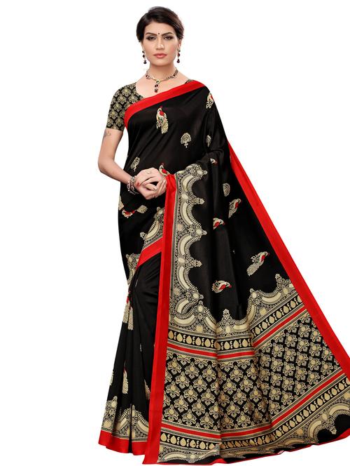 conversational printed saree with blouse - 17459859 - Very Small Image - 1