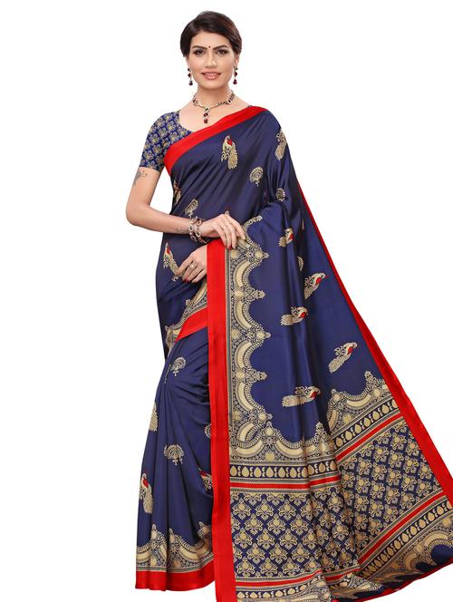 conversational printed saree with blouse - 17459860 - Very Small Image - 1