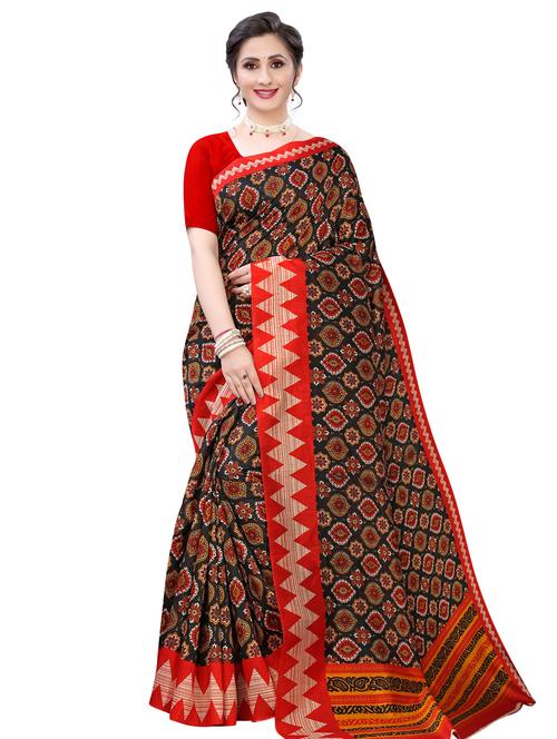 floral printed saree with blouse - 17459890 - Very Small Image - 1