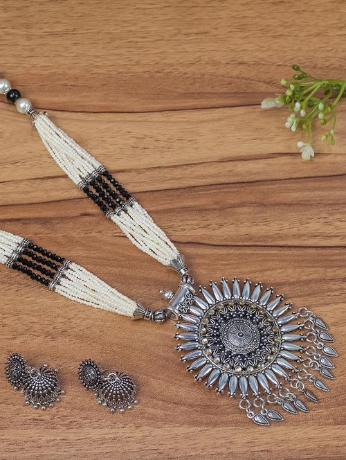 oxidised silver jewelly set - 17460302 - Very Small Image - 1