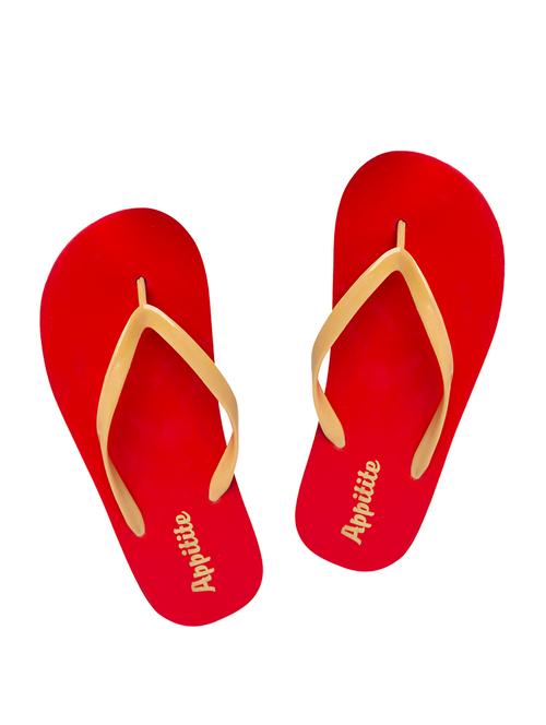 red rubber slip on flip flops - 17460428 - Very Small Image - 1