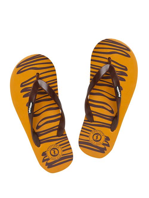 tan rubber slip on flip flops - 17460766 - Very Small Image - 1