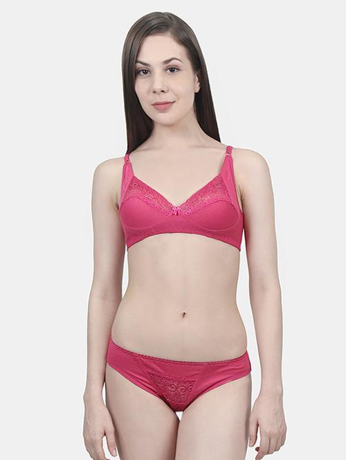 pink lace bras and panty set - 17460884 - Very Small Image - 1