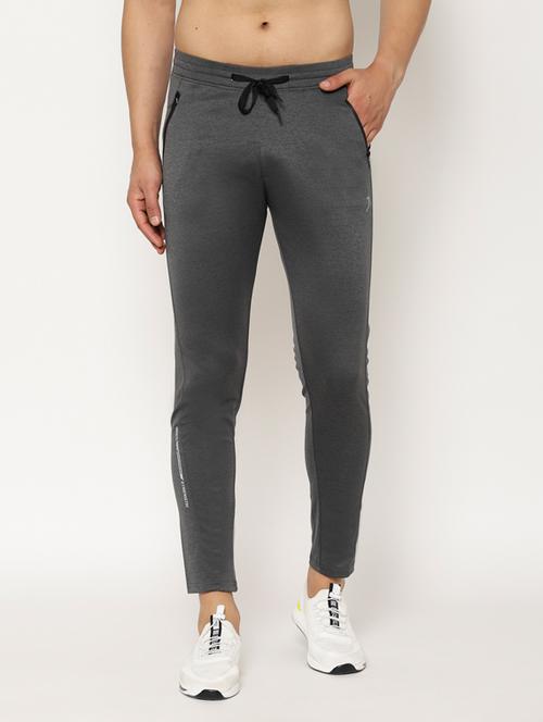 grey solid full length track pant - 17461286 - Very Small Image - 1