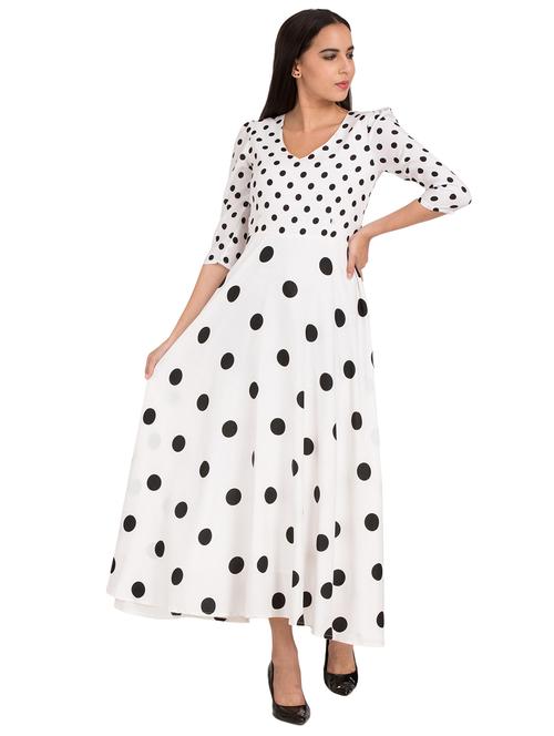 v-neck polka dot maxi dress - 17461461 - Very Small Image - 1