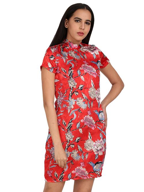 mock neck floral sheath dress - 17461469 - Very Small Image - 1