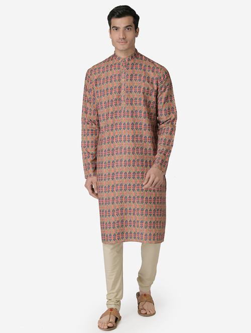 orange printed kurta pyjama set - 17461523 - Very Small Image - 1