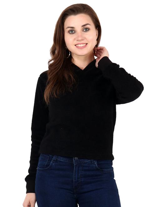hooded neck solid sweatshirt - 17461776 - Very Small Image - 1