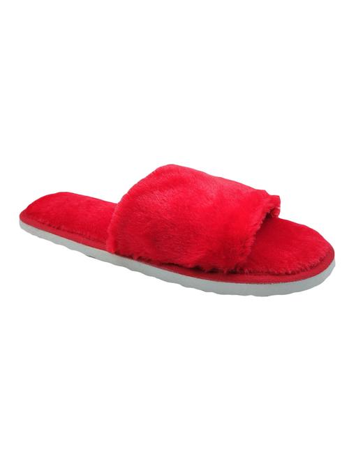 red synthetic & mesh slip on flip flops - 17462135 - Very Small Image - 1