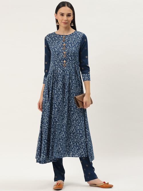 floral kurta pant set - 17462224 - Very Small Image - 1
