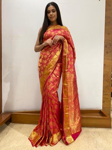 zari work pure silk saree - 17462240 - Very Small Image - 1