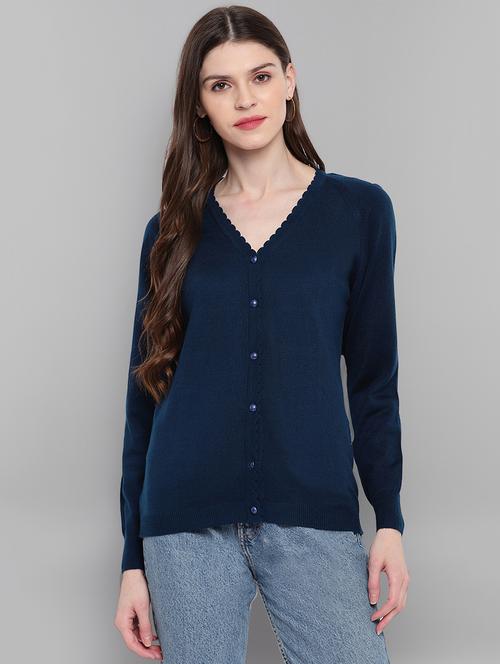 v-neck wool cardigan - 17462439 - Very Small Image - 1