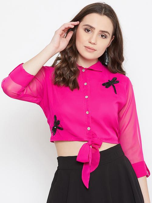 tie front embellished top - 17462649 - Very Small Image - 1