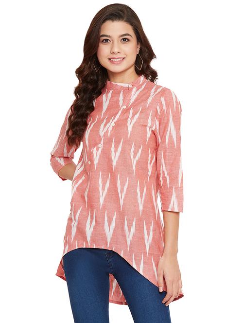 mandarin neck ikat print tunic - 17462968 - Very Small Image - 1