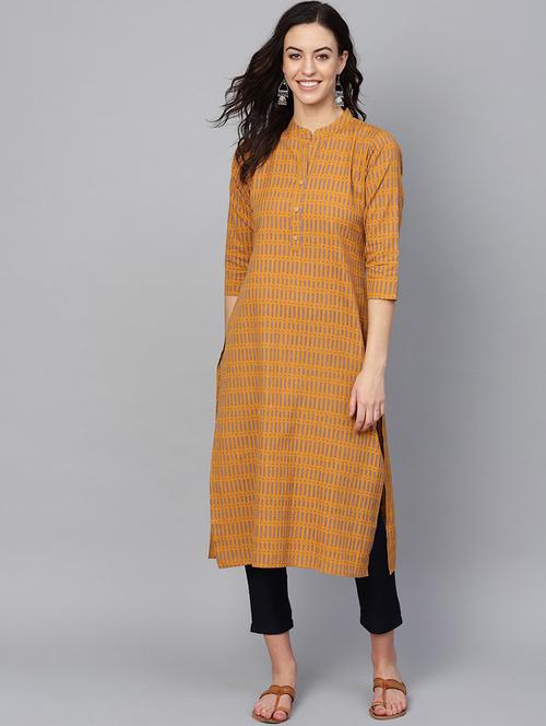 printed straight kurta - 17463084 - Very Small Image - 1