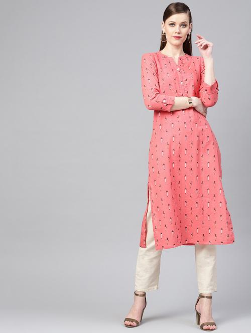 printed straight kurta - 17463096 - Very Small Image - 1