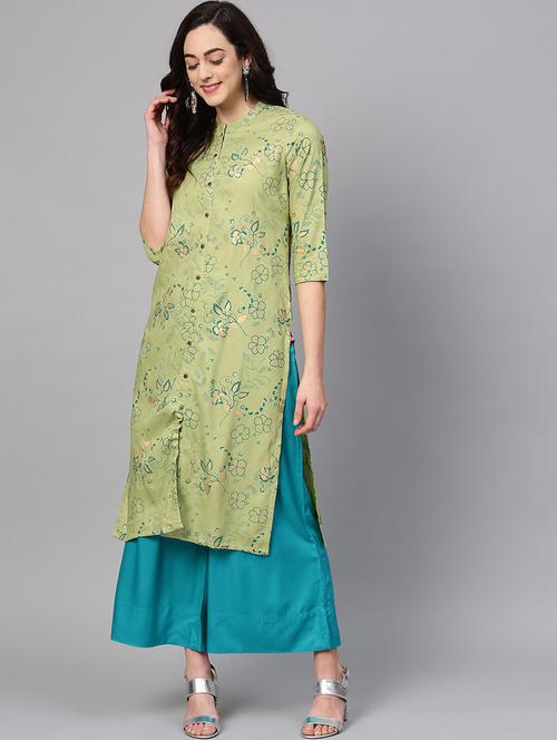 floral straight kurta - 17463120 - Very Small Image - 1