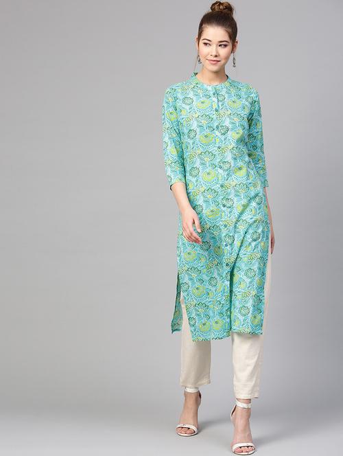 floral straight kurta - 17463121 - Very Small Image - 1
