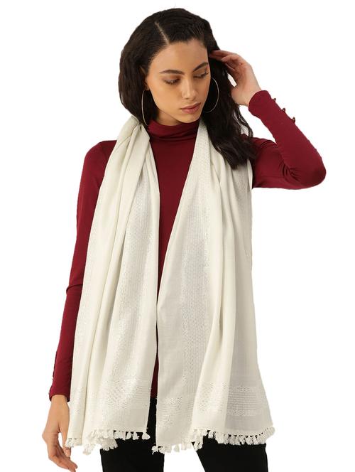 white viscose stole - 17463360 - Very Small Image - 1