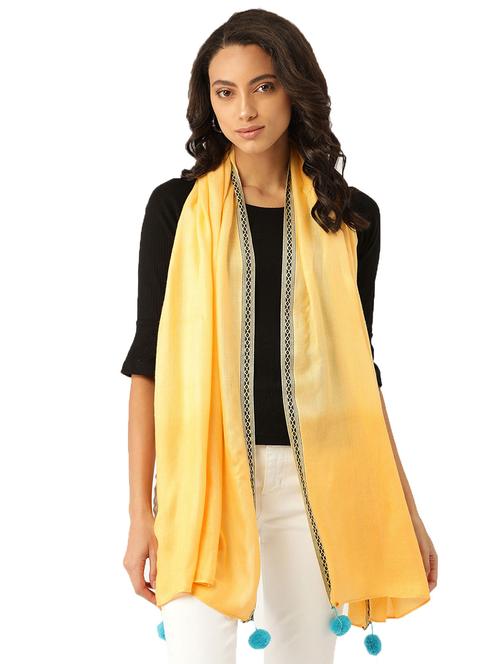 yellow viscose stole - 17463363 - Very Small Image - 1