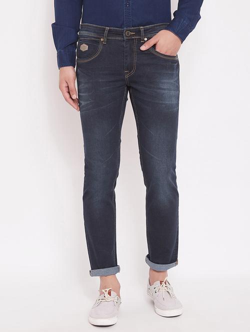 dark blue light washed denim jeans - 17463446 - Very Small Image - 1