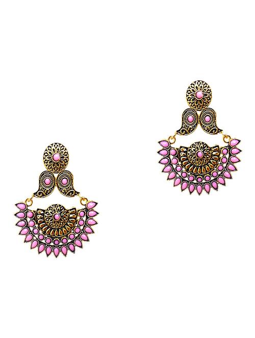 pink metal drop earring - 17463625 - Very Small Image - 1