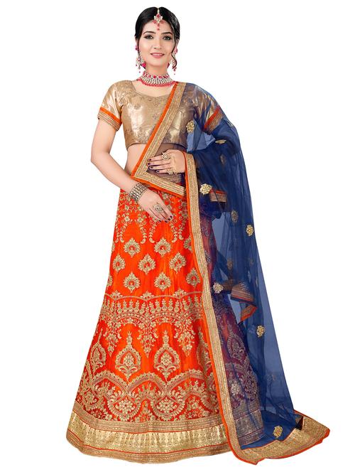 embroidered a-line lehenga - 17464279 - Very Small Image - 1