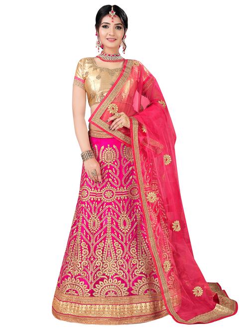 embroidered a-line lehenga - 17464280 - Very Small Image - 1