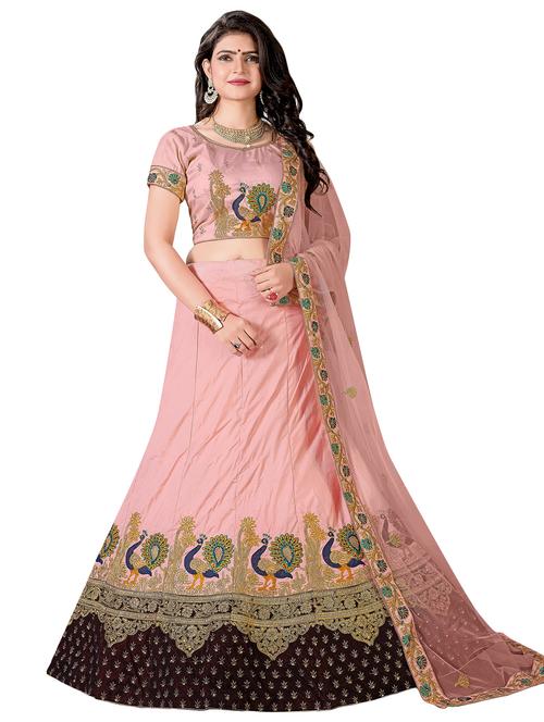 embroidered a-line lehenga - 17464296 - Very Small Image - 1