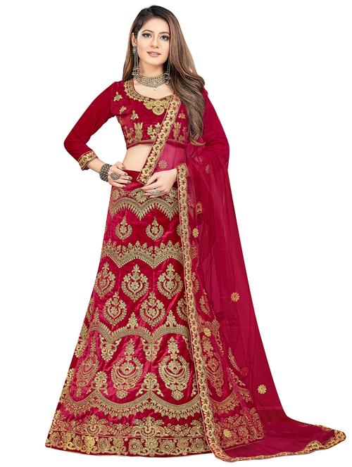 embroidered a-line lehenga - 17464299 - Very Small Image - 1