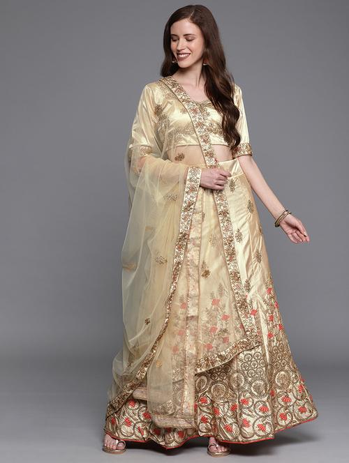 embroidered a-line lehenga - 17464335 - Very Small Image - 1