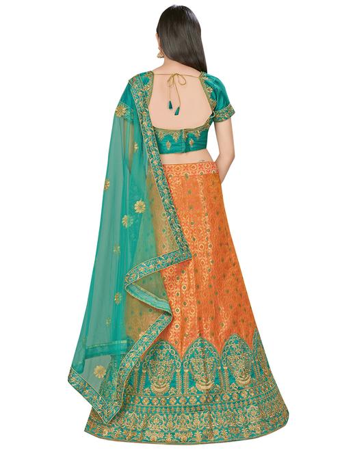 embroidered a-line lehenga - 17464366 - Very Small Image - 1