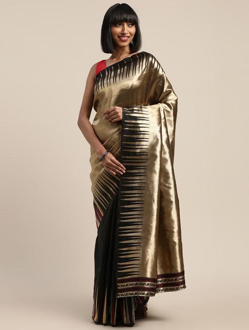 ethnic motifs woven saree with blouse - 17464722 - Very Small Image - 1