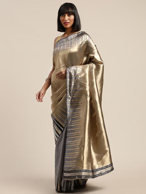 ethnic motifs woven saree with blouse - 17464723 - Very Small Image - 1
